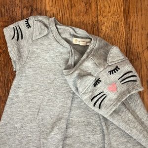 Tucker + Tate Cat dress gray cat face cotton size 5